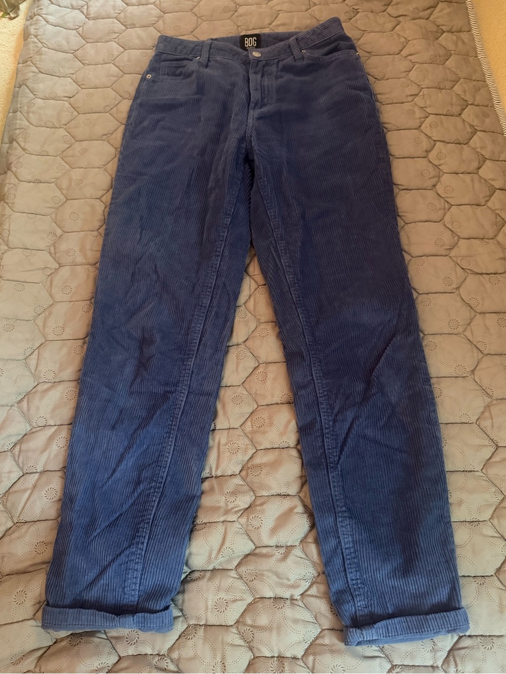 BDG Urban Outfitters Indigo Blue Corduroy High-Rise Mom Pants / Jeans